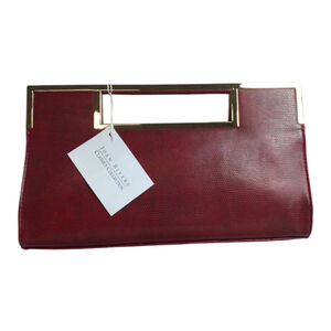 Joan Rivers Classics Collection Textured Clutch Red Gold NWT